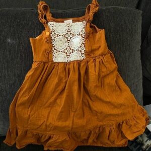 Wonder Nation Orange Dress with Lace Accent